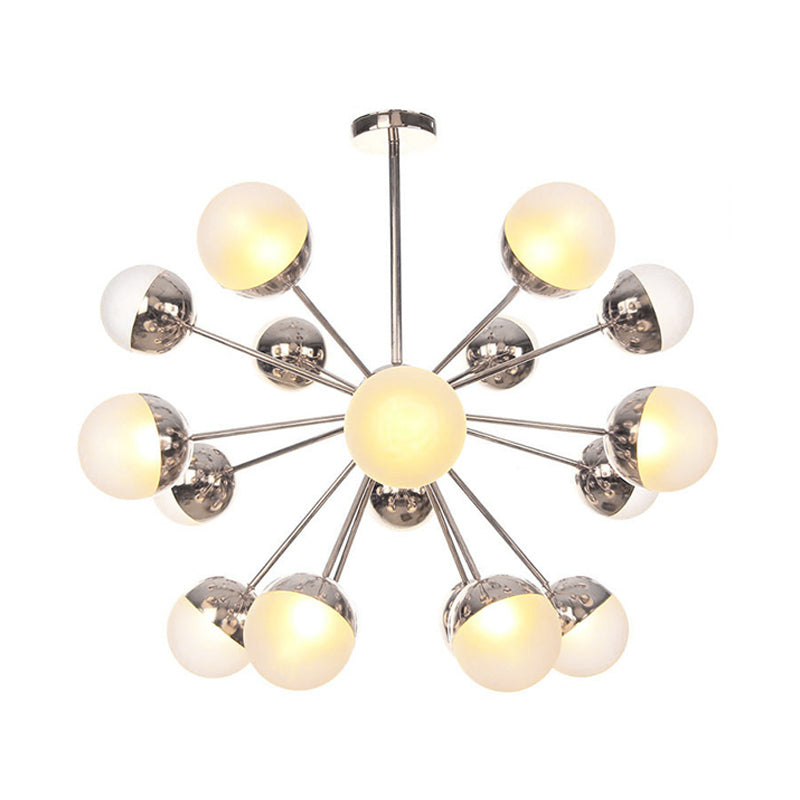 Globe Dining Room Semi Flush Mount Light with White/Clear/Smoke Grey Glass - 9/12/15 Lights - Contemporary Design in Copper/Chrome/Gold