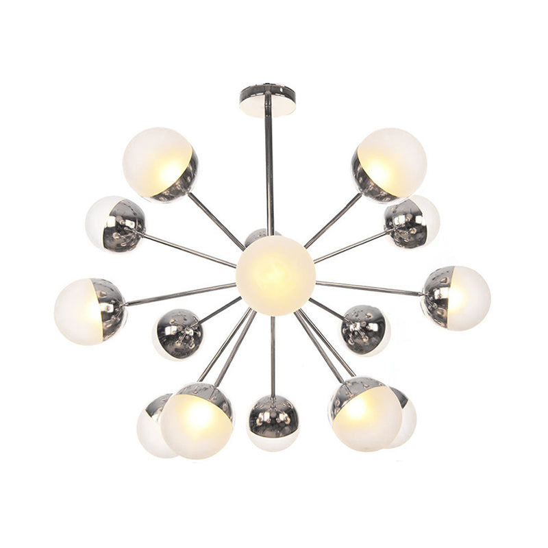 Globe Dining Room Semi Flush Mount Light with White/Clear/Smoke Grey Glass - 9/12/15 Lights - Contemporary Design in Copper/Chrome/Gold