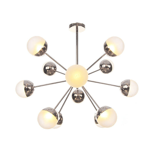 Globe Dining Room Semi Flush Mount Light with White/Clear/Smoke Grey Glass - 9/12/15 Lights - Contemporary Design in Copper/Chrome/Gold