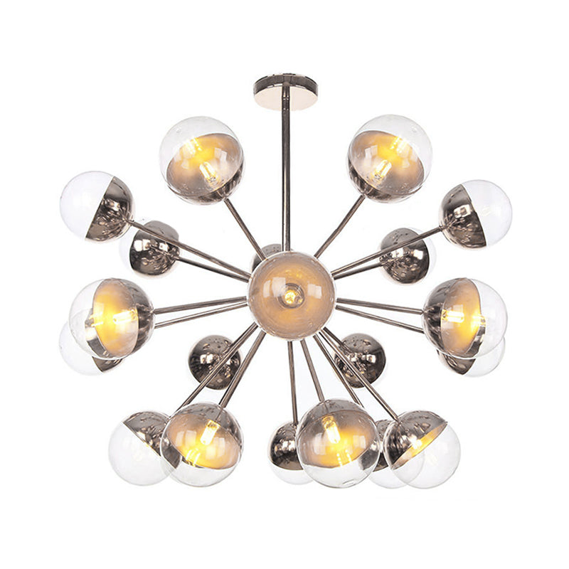 Globe Dining Room Semi Flush Mount Light with White/Clear/Smoke Grey Glass - 9/12/15 Lights - Contemporary Design in Copper/Chrome/Gold