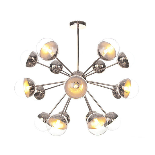 Globe Dining Room Semi Flush Mount Light with White/Clear/Smoke Grey Glass - 9/12/15 Lights - Contemporary Design in Copper/Chrome/Gold