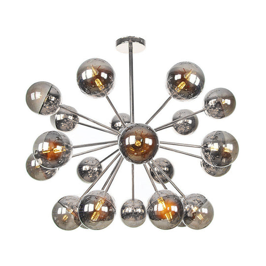 Globe Dining Room Semi Flush Mount Light with White/Clear/Smoke Grey Glass - 9/12/15 Lights - Contemporary Design in Copper/Chrome/Gold