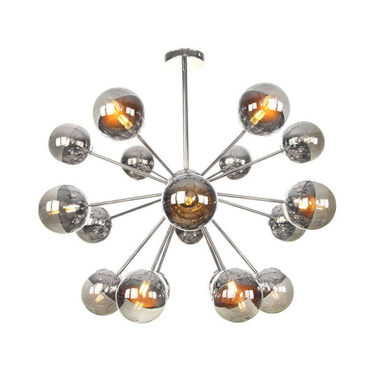 Globe Dining Room Semi Flush Mount Light with White/Clear/Smoke Grey Glass - 9/12/15 Lights - Contemporary Design in Copper/Chrome/Gold