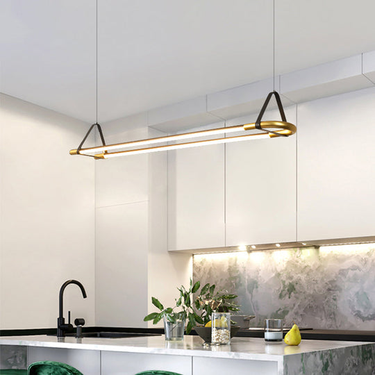 35.5"/47" Wide Linear Pendant Ceiling Light - Modern Style - Black Hanging Lamp Kit