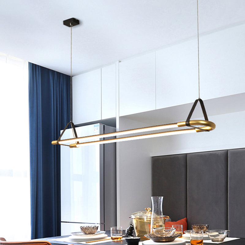 35.5"/47" Wide Linear Pendant Ceiling Light - Modern Style - Black Hanging Lamp Kit