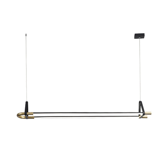 Modern Black Linear Pendant Ceiling Light - 35.5 47 Width