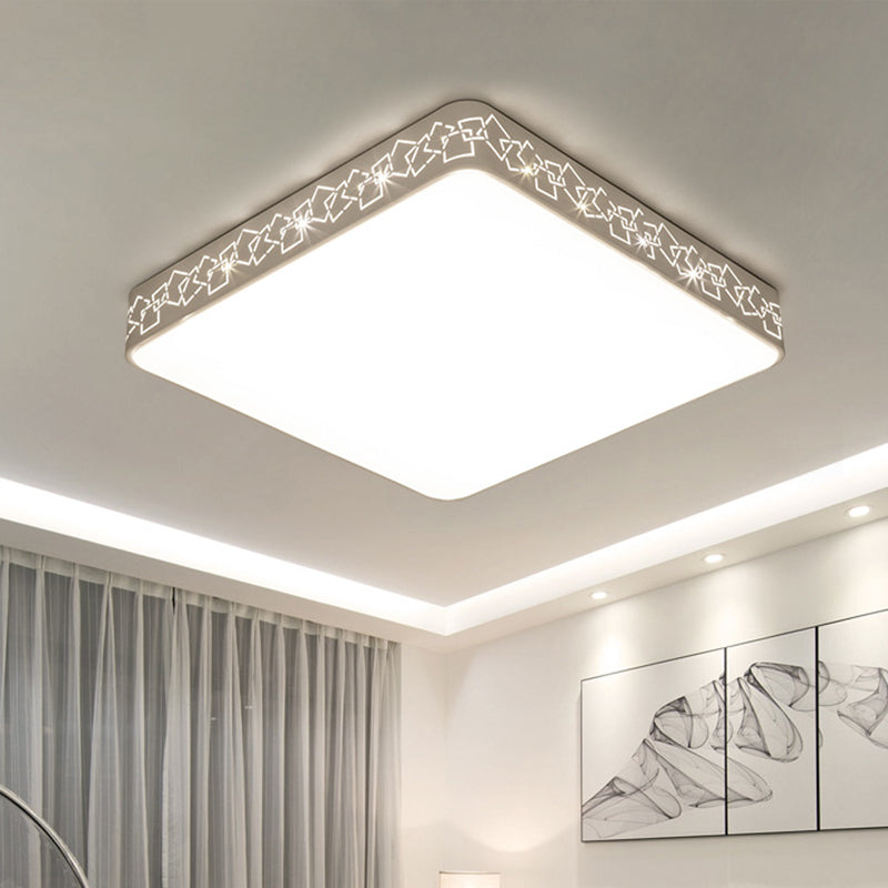 10/19 Modernist Metal Led Flush Mount Ceiling Light In White/Warm White / 10