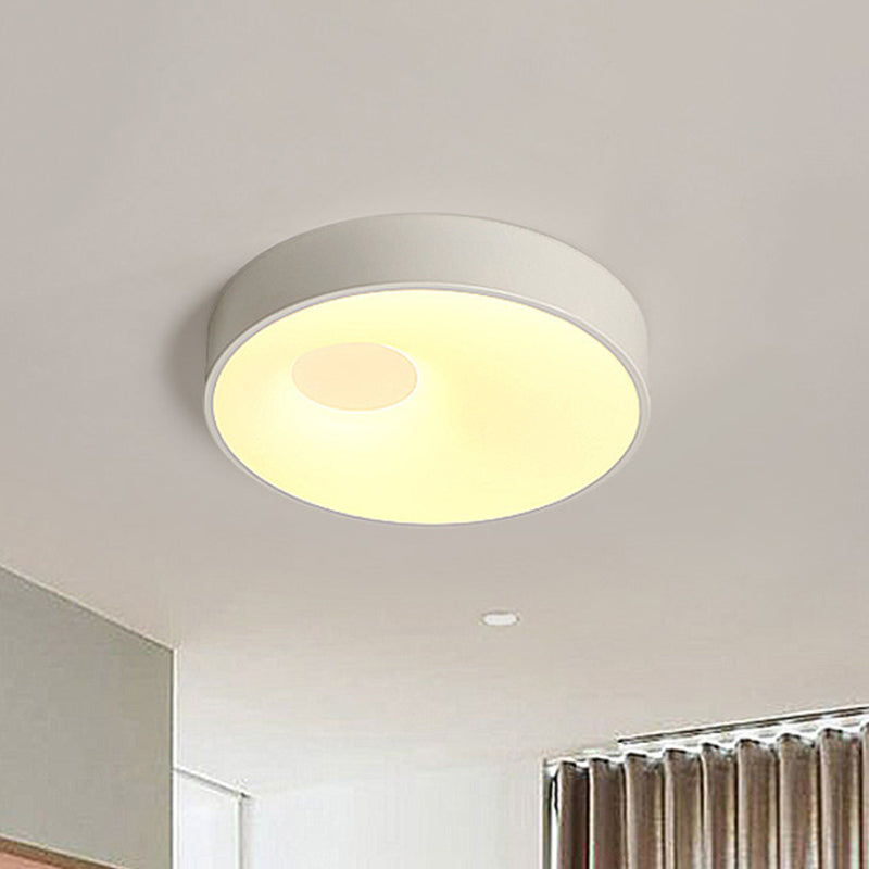 Contemporary White LED Bedroom Flushmount Ceiling Light with Acrylic Diffuser - 18"/23.5" Metal Fixture