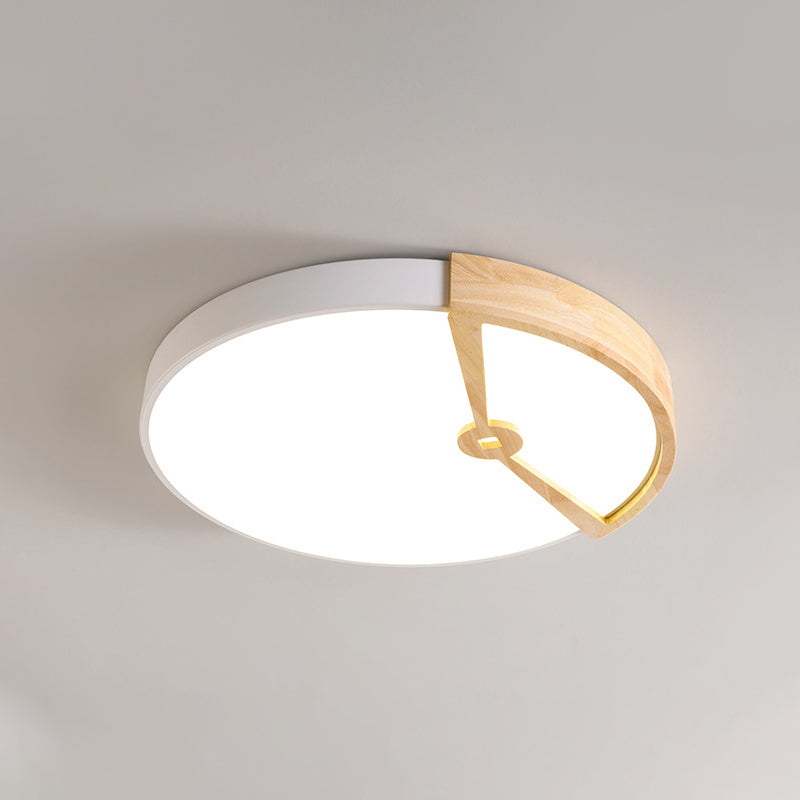 Modern 16/19.5 Wide Round Metal Ceiling Light Fixture With Led Flush Mount Lamp In White/Warm