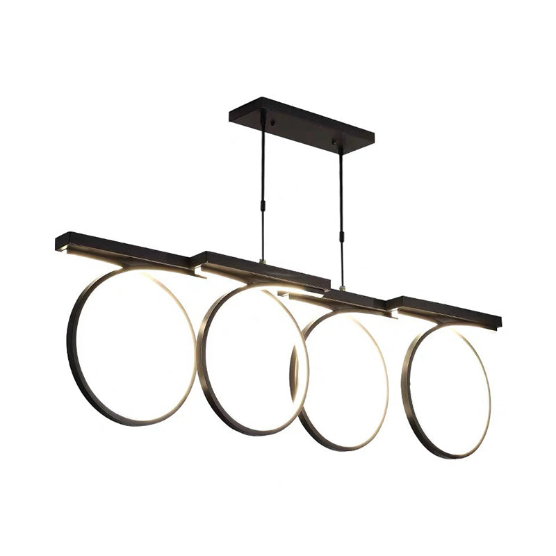 Modern Led Acrylic Chandelier Pendant - Black/Gold Ceiling Lamp Kit With Color-Changing Light