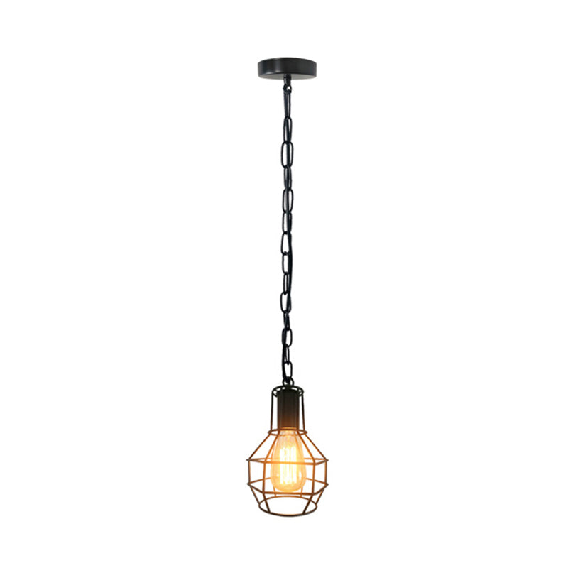 Industrial Metal Ceiling Pendant Light - Rust/Black - Living Room