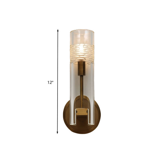 Modern Gold Crystal Wall Lamp: Stylish Cylinder Design Perfect For Living Room Lighting