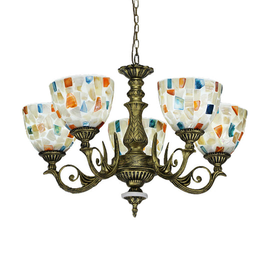 Mediterranean Shell Mosaic Pendant Chandelier - White with 5/9/11 Lights