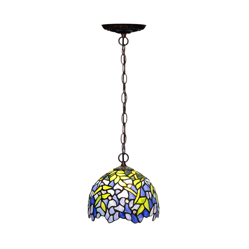 Tiffany Yellow Cut Glass Pendant Lamp 8/12/16 W - Ideal For Kitchen Dome Hanging Chandelier With 1/2