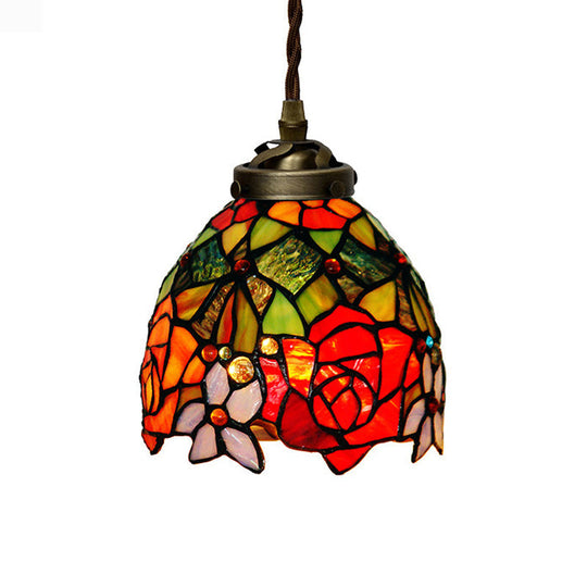 Colorful Stained Glass Pendant Light for Dining Room - Tiffany Style