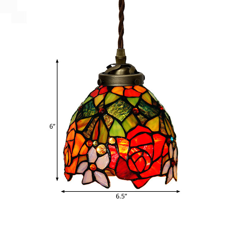 Colorful Stained Glass Pendant Light for Dining Room - Tiffany Style