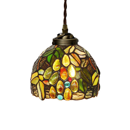 Colorful Stained Glass Pendant Light for Dining Room - Tiffany Style