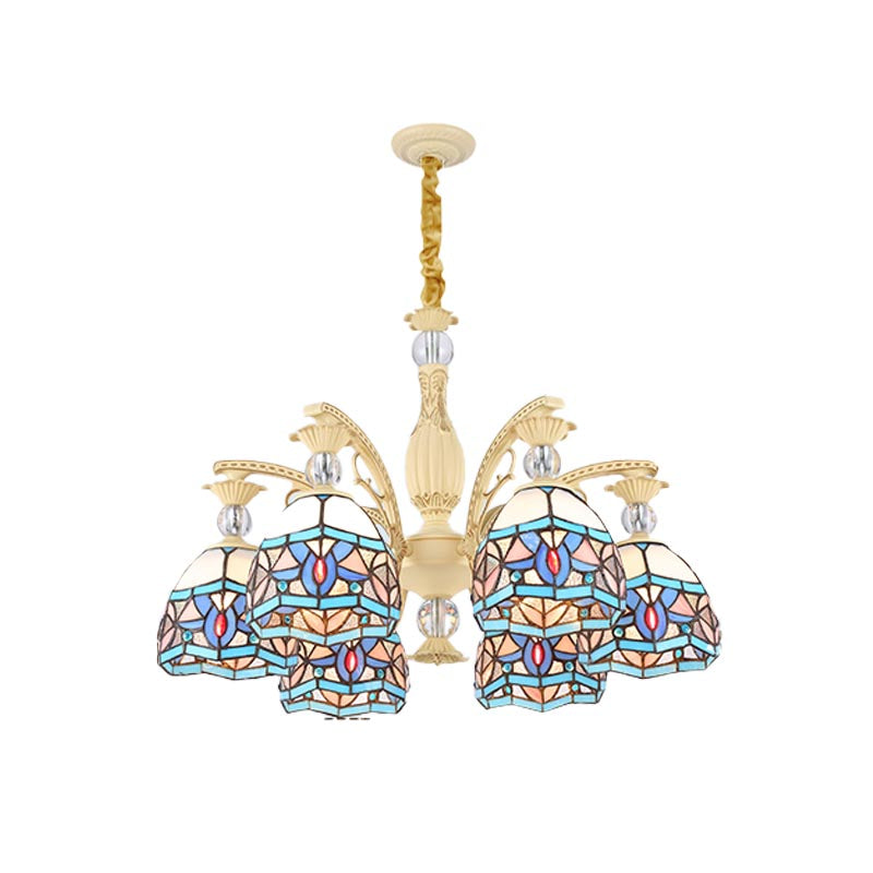 Blue Victorian Chandelier with Cut Glass Shade - 6/9/11 Lights - Modern Suspension Pendant for Living Room