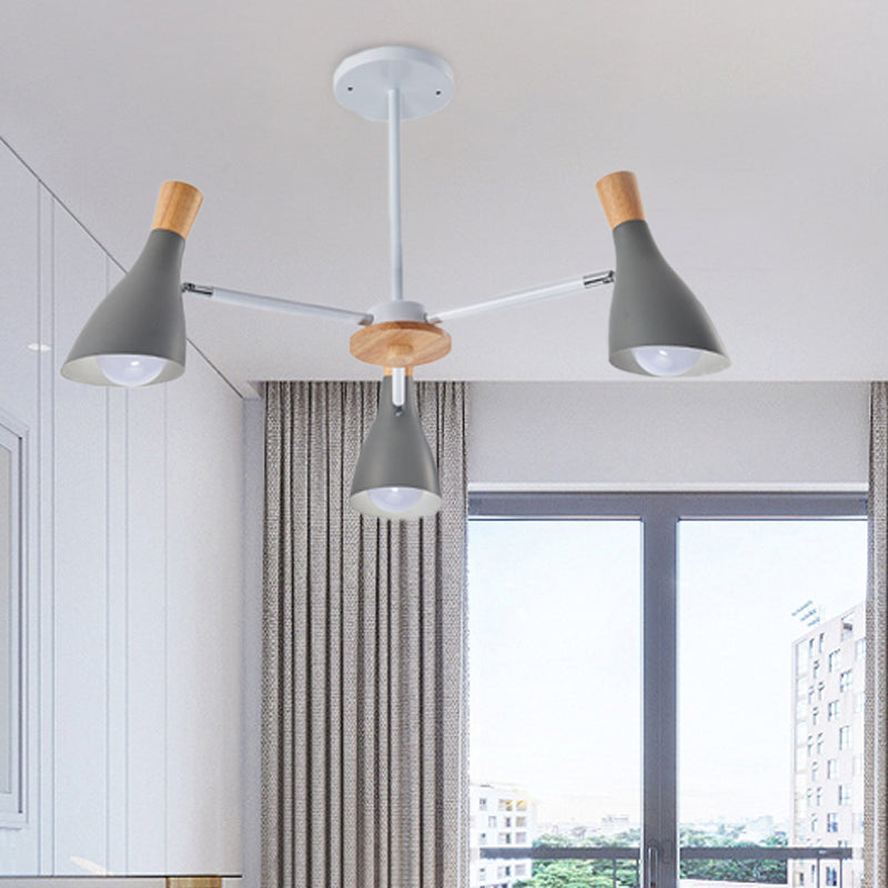 Horn-Shaped Metal Macaroon Chandelier: Ideal Kindergarten Hanging Pendant Fixture