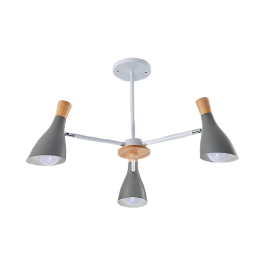 Horn-Shaped Metal Macaroon Chandelier: Ideal Kindergarten Hanging Pendant Fixture