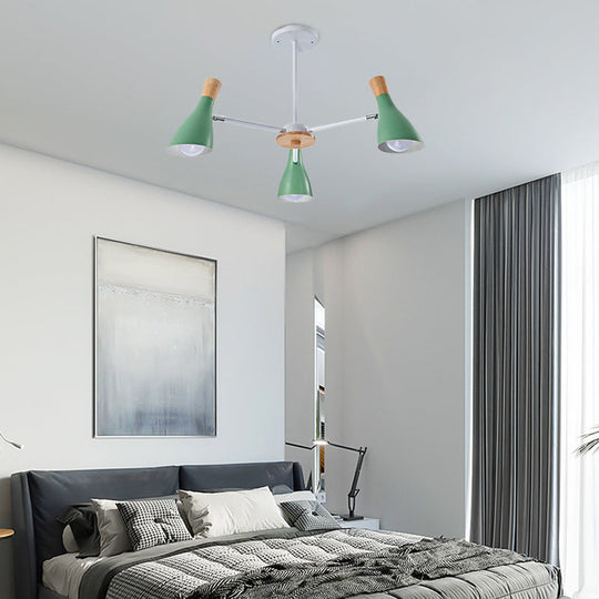 Horn-Shaped Metal Macaroon Chandelier: Ideal Kindergarten Hanging Pendant Fixture