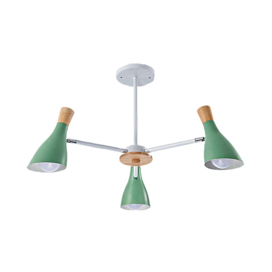 Horn-Shaped Metal Macaroon Chandelier: Ideal Kindergarten Hanging Pendant Fixture