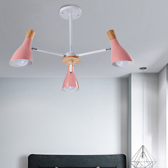 Horn-Shaped Metal Macaroon Chandelier: Ideal Kindergarten Hanging Pendant Fixture