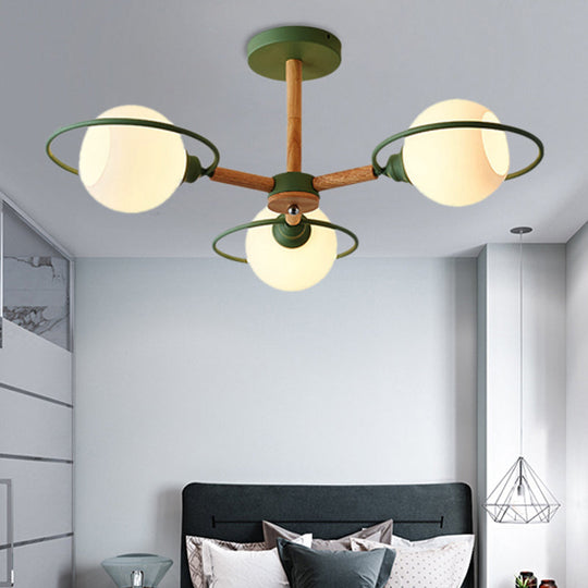 Minimalistic Circle Pendant Chandelier With 3 Lights For Dining Room