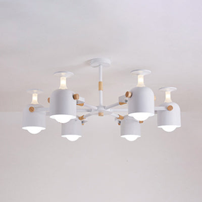 Modern Metal Cylinder Chandelier - 6-Light Hanging Ceiling Lamp For Living Room