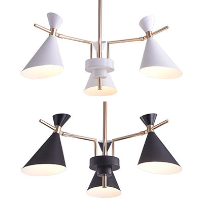 Nordic Horn Hanging Pendant Lamp - 3-Light Metal Fixture For Bedroom