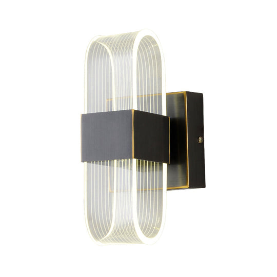 Modern Led Wall Sconce Light: Metal Square Design Black Finish Ideal For Living Room