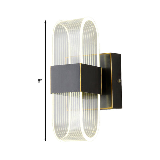 Modern Led Wall Sconce Light: Metal Square Design Black Finish Ideal For Living Room