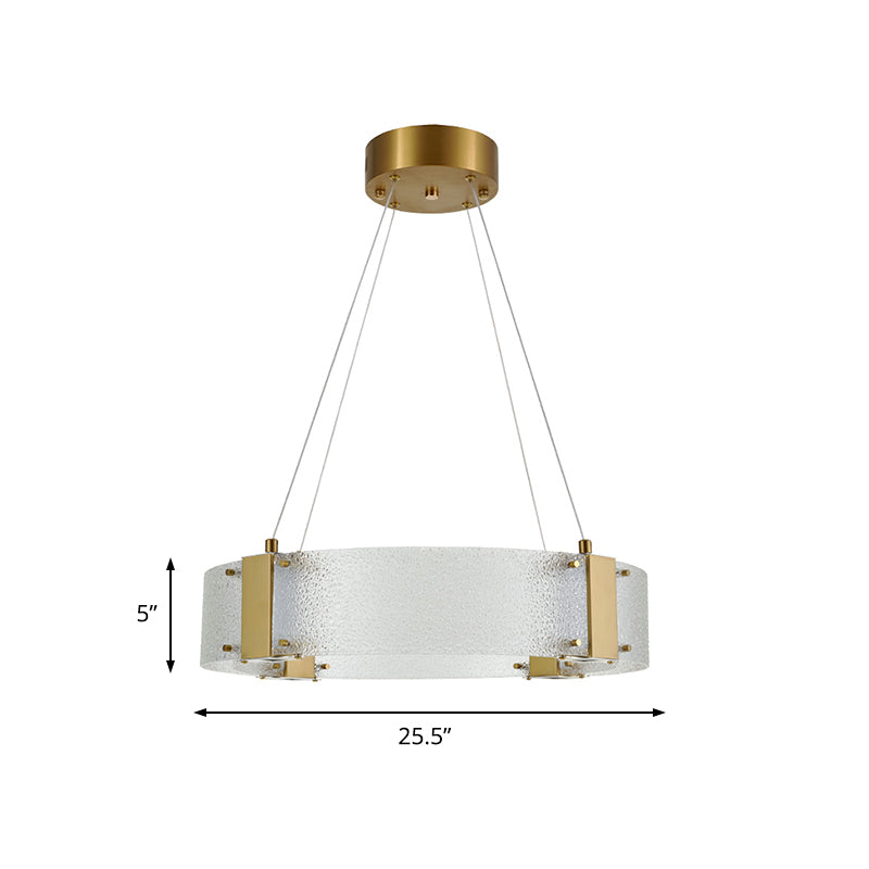 Modern Frosted Glass Pendant Chandelier - Circular Design, 6-Headed, Gold Suspension Lamp