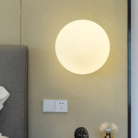 Gold Modernist Wall Sconce With Opal Glass Shade For Bedroom Lighting