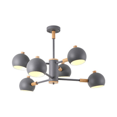 Modern Nordic Iron Bedroom Pendant Light Fixture - 6 Lights Hanging Chandelier