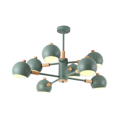 Scandinavian Metal Dome Hanging Chandelier - 2-Tier 8 Lights Ideal For Living Room And Shop