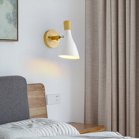 Metal Wood Horn Wall Lamp - Macaroon 1 Light For Living Room & Child Bedroom