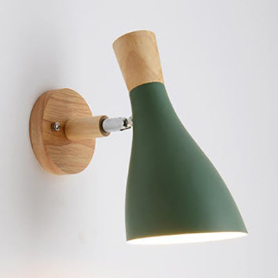 Metal Wood Horn Wall Lamp - Macaroon 1 Light For Living Room & Child Bedroom Green