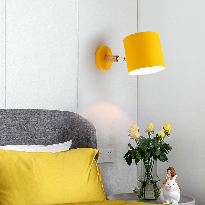 Kids Bedroom & Corridor Modern Wall Lamp - Metal Cylinder Design