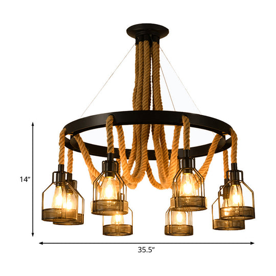 Metallic Chandelier - 4/6/14 Lights, Circular Design, Black - Perfect for Restaurants and Ceilings