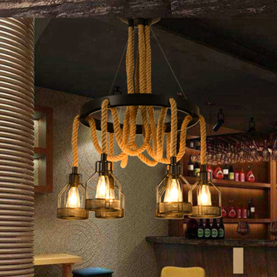 Metallic Chandelier - 4/6/14 Lights, Circular Design, Black - Perfect for Restaurants and Ceilings