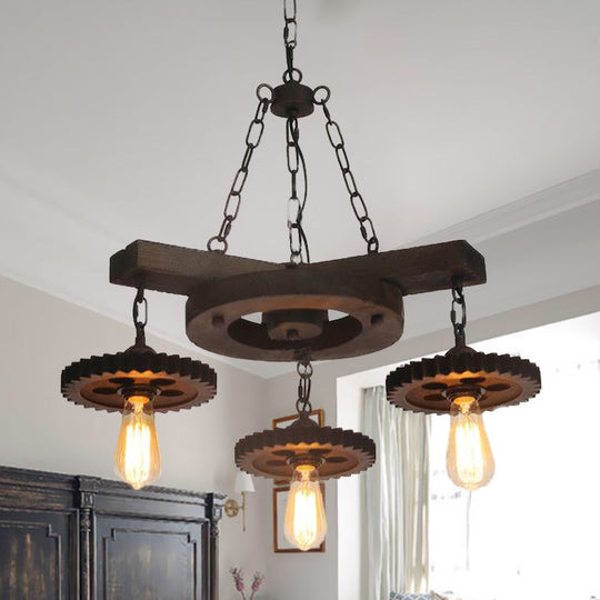 Industrial Rustic Metal Chandelier + 3 or 7 Exposed Bulb Lights – Ideal for Restaurants