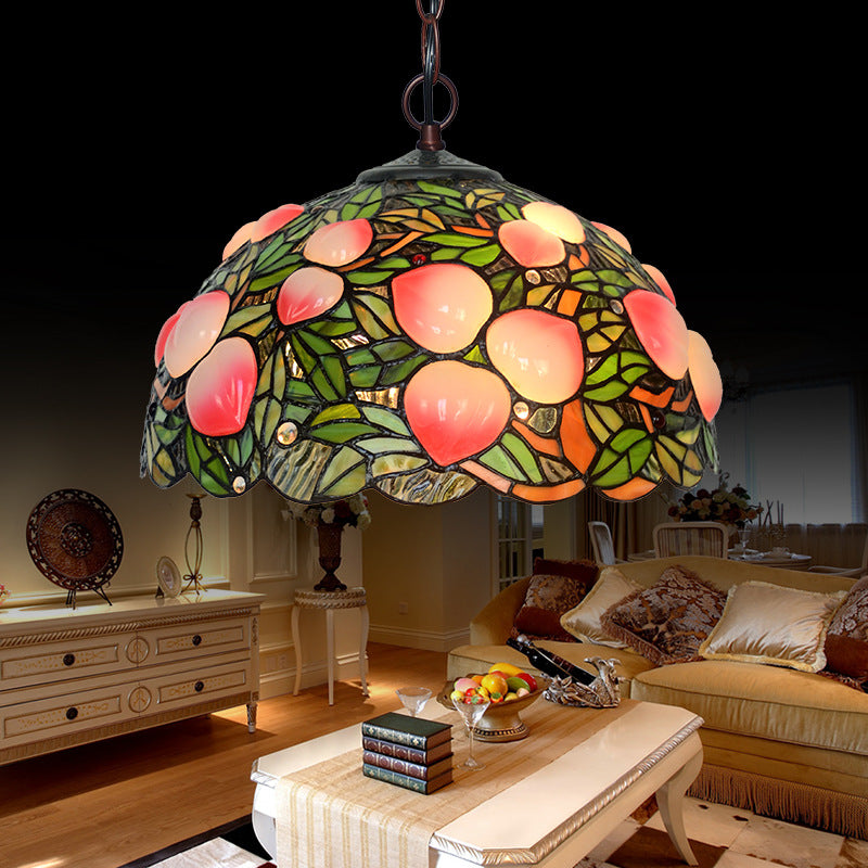 Victorian Peach Bronze Cut Glass Chandelier Pendant Light - 1/2/3 Lights, Pink - Dining Room Décor - 12"/16"/20" Wide