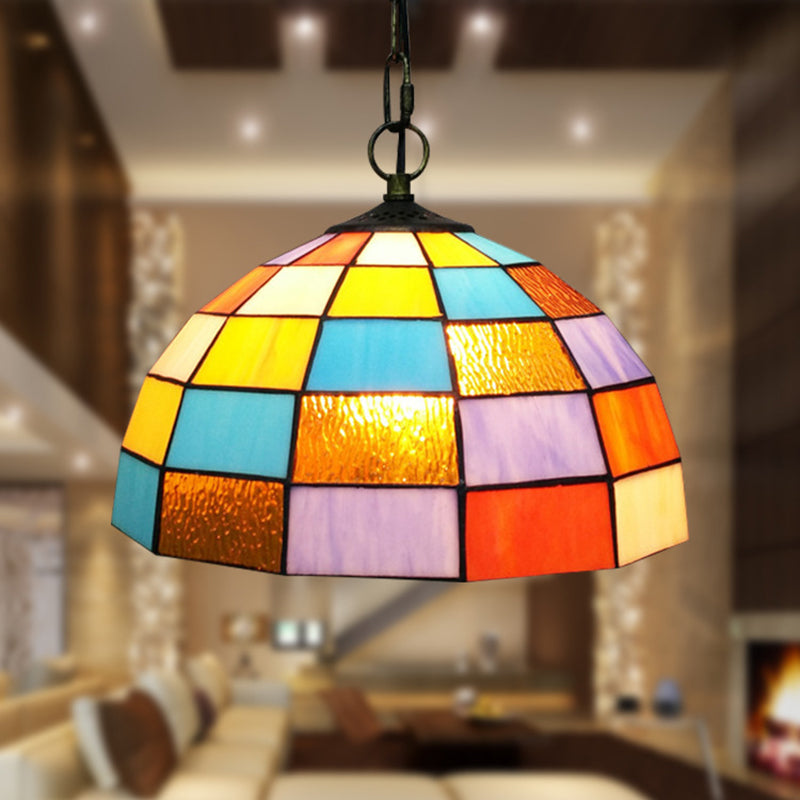 Baroque Black Pendant With Orange Cut Glass Shade For Living Room Ceiling Light