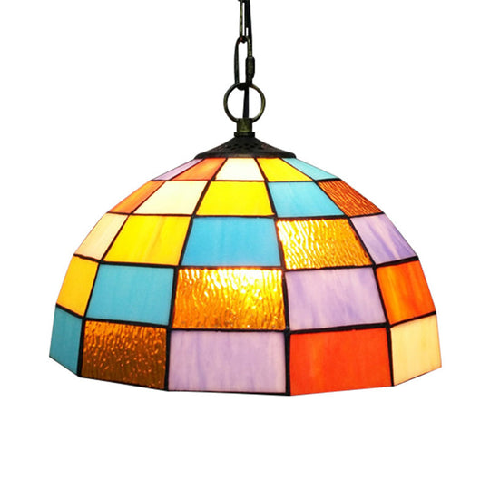 Baroque Black Pendant With Orange Cut Glass Shade For Living Room Ceiling Light