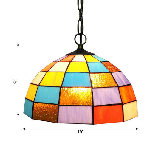 Baroque Black Pendant With Orange Cut Glass Shade For Living Room Ceiling Light