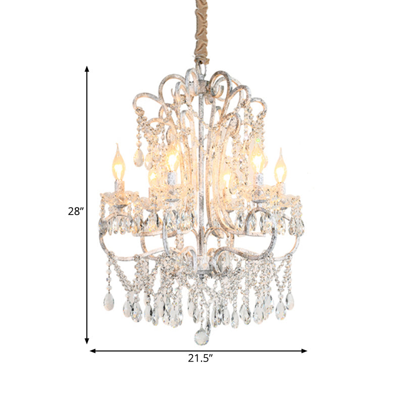 Simple Crystal Bedroom Chandelier - Curvy Design 5/6 Lights Silver Suspension Lighting