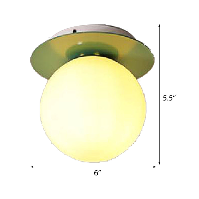 Opal Glass Modern Flushmount Ceiling Lamp with Multi-Color Canopy