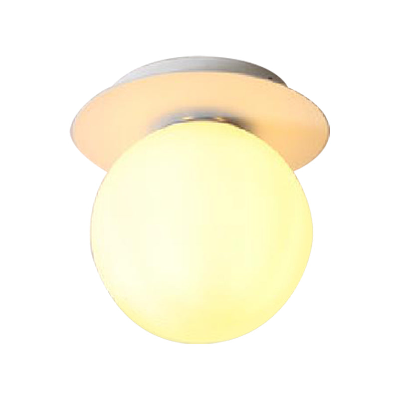 Opal Glass Modern Flushmount Ceiling Lamp with Multi-Color Canopy