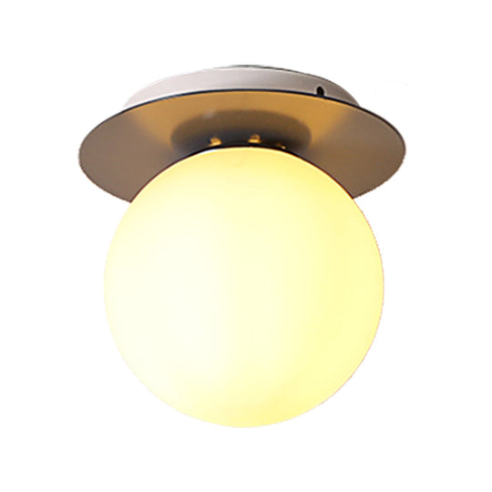 Opal Glass Modern Flushmount Ceiling Lamp with Multi-Color Canopy